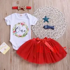 2021年最新2021年誕生日ドレス赤　Tシャツロンパース＆チュチュスカート8