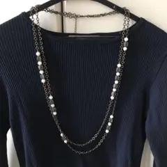 新品2連アンティーク風ロングネックレス