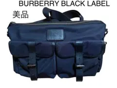 美品☆バーバリーブラックレーベル ショルダーバッグ ボディバッグ　ホースロゴ 黒