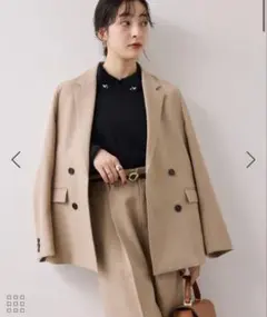 VIS【美easy】ウーリッシュダブルブレストテーラードジャケット【洗える】