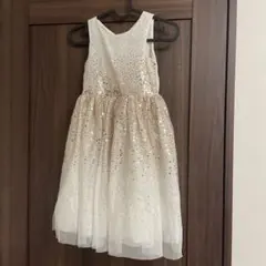 キッズ ドレス スパンコール 白　H&M