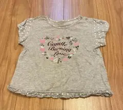 グレー ハートプリント Tシャツ 95cm