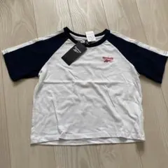 リーボック　reebok 半袖tシャツ　カットソー　綿100% ホワイトネイビーのサムネイル