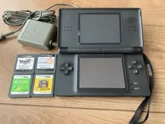 【動作確認済】任天堂 DS Lite 本体 ブラック　ドラクエなどソフト4本