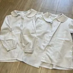 ホワイト長袖シャツ 120cm 襟付き