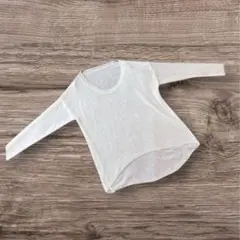 長袖カットソー　ホワイト　シースルー　タグなし　フリーサイズ