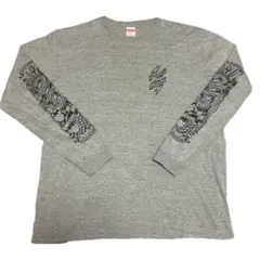 United Athle 長袖Tシャツ ロンT グレー 袖プリント L