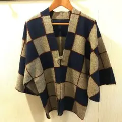 チェック柄カーディガン風アウター