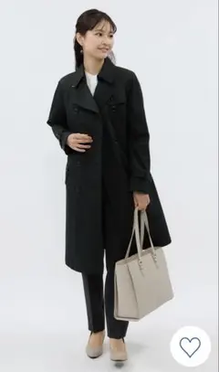 【撥水加工】ダブルトレンチコート ウエストベルト付き