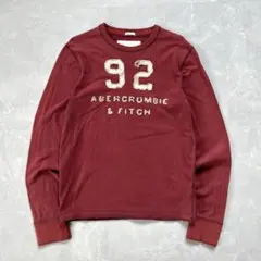 90s Abercrombie&Fitch ロンt ナンバリング usa古着 赤