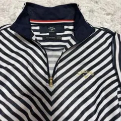 キャロウェイ　ドライ　ハーフジップ　ボーダー　ロゴ　刺繍　カットソー