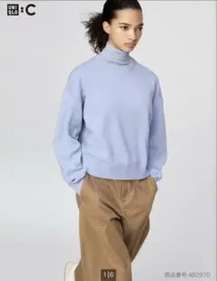 UNIQLO:C スムースコットンクルーネックセーター ブルー　S