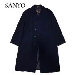 【極美品】サンヨーエクセレント　ステンカラーコート　シルク混　ライナー付き　XL 極美品】サンヨーエクセレント ステンカラーコート シルク混 ライナー
