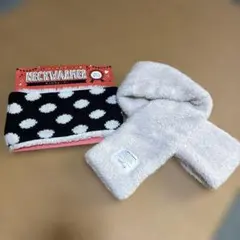 フリース ネックウォーマー 水玉模様＋無地