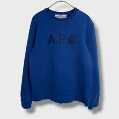 A.P.C.×CarharttWIP☆ロゴスウェット☆コラボ☆青☆M☆G26UMのサムネイル