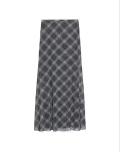 ZARA チュールスカート ロング グレー チェック