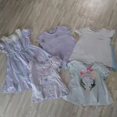 エニィファム　半袖　１１０　肩出し　ワンピース　ゆめかわ　フリル