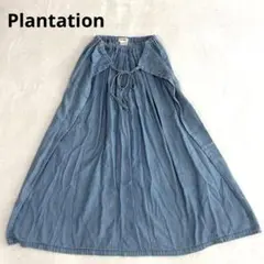 Plantation 前結び りぼん　デニムロングスカート Mのサムネイル