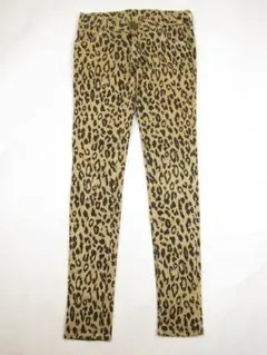 ムルーア パンツ スキニー レオパード柄 S ブラウン系 B691