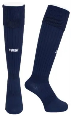 SYOLME ネイビー リブ編みソックス　Lサイズ　紺色