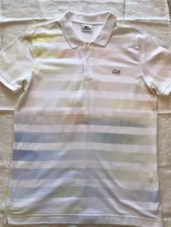 【ラコステ】ポロシャツ　ボーダー　白ワニ