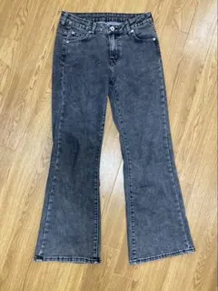 フレアパンツ フレアデニム 黒