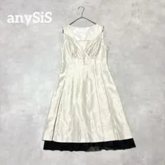 【anySiS】オンワード樫山 ノースリーブひざ丈ワンピース M相当 春夏