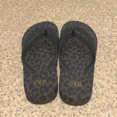 ZARA レオパード柄ピーチサンダル　36