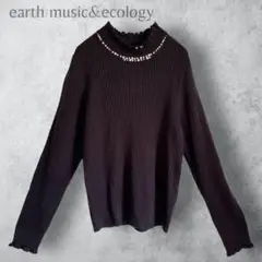 【earth music&ecology 】　フリルビジューニットプルオーバー