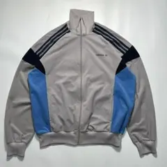 70s アディダス スペイン製 ベロアトラックジャケット L グレー +7030