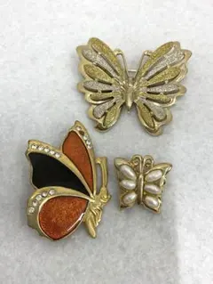 13.952【ブローチ】蝶　ヴィンテージ　アンティーク　アクセサリー