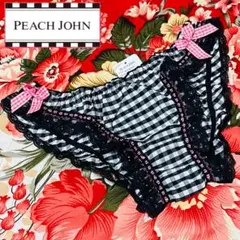 PEACH JOHN★ガーリーギンガムチェックショーツ★フリルリボンパンツ下着M