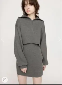 SLY BIG COLLOR ZIP UP 2P ショートワンピース