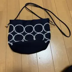 ミナペルホネン gem pochette ジェムポシェット ネイビー タンバリン