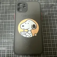 スヌーピー iPhone用ソフトケース 黒