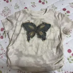 SPRAY PREMIUM蝶々モチーフ Tシャツ ベージュ