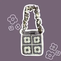ハンドメイド 編み物 お花のバッグ