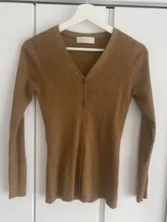 BEAMS Platinum ブラウン Vネック カーディガン 美品　一回着用