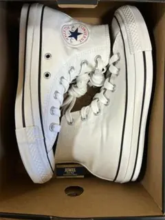 CONVERSE ホワイト ハイカットスニーカー100周年記念モデル24.5