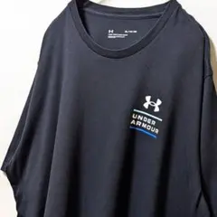 アンダーアーマー ロゴ Tシャツ ブラック 黒 XL 古着のサムネイル