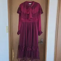 ※11/16まで限定出品※axes femme*リボン付きケープワンピース