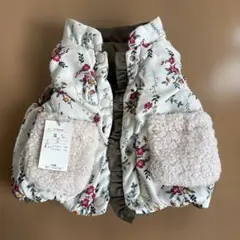 【新品】Lapoche リバーシブルベスト 花柄 80cm