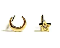 ☆K18 ゴールド 月＆星 ピアス☆