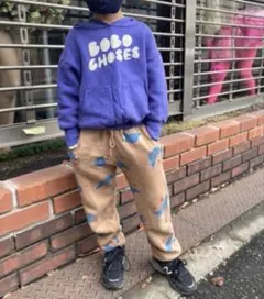 ボボショセス　bobo 裏起毛柄パンツ　スウェット120センチくらい　5ー6y