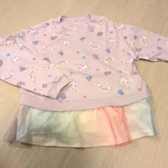 西松屋　長袖カットソー 130cm 　ピンク ユニコーン柄