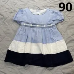 SLAP SLIP スモッキングレース切り替えティアードワンピース　90cm