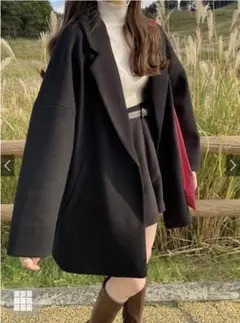 新品・未使用　オーバーサイズ テーラードジャケット ブラック[ze585]