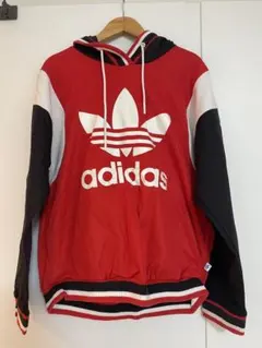 adidas フード付きパーカー UK S レッド/ブラック