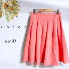 COLZA フレアスカート Mサイズ 膝丈 サーモンピンク 3167のサムネイル