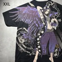 希少 【XXL】 抜刀娘 穂乃花 八咫烏 Tシャツ 半袖 和柄 黒 紫 絡繰魂のサムネイル